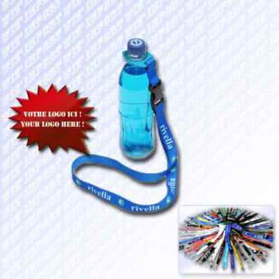 Lanyard cordon publicitaire porte bouteille en tour de cou