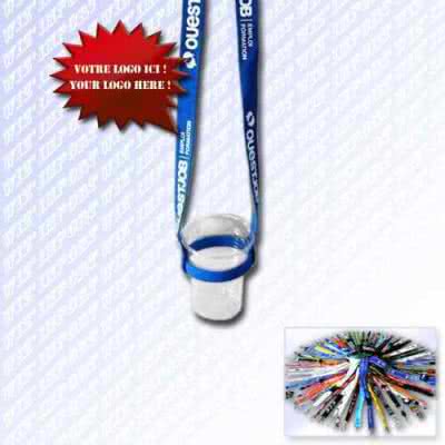 Lanyard cordon publicitaire porte gobelet réutilisable en tour de cou