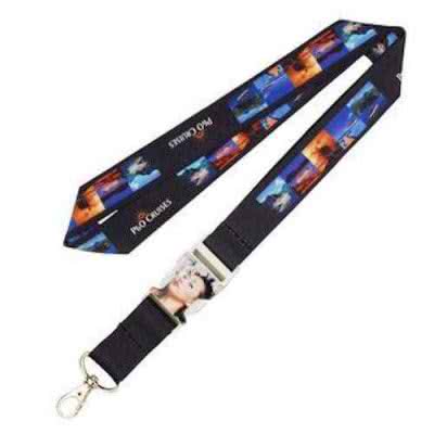 Lanyard tour de cou avec boucle plastique impression sur boucle plastique